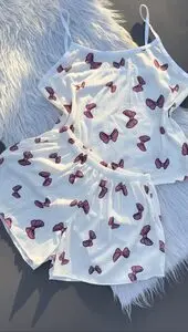 تاپ شلوارک نخ پاپیون صورتی