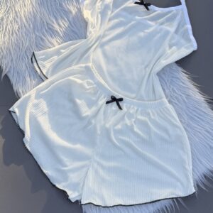 تاپ شلوارک نخ سفید