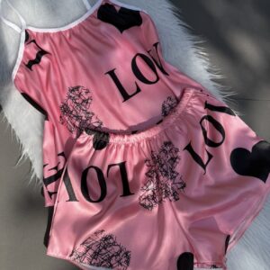 تاپ شلوارک ساتن الیکس لاوچین صورتی