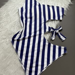 مایو بغل گره ای سرمه ای راه راه