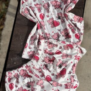 تاپ شلوارک نخ گربه صورتی